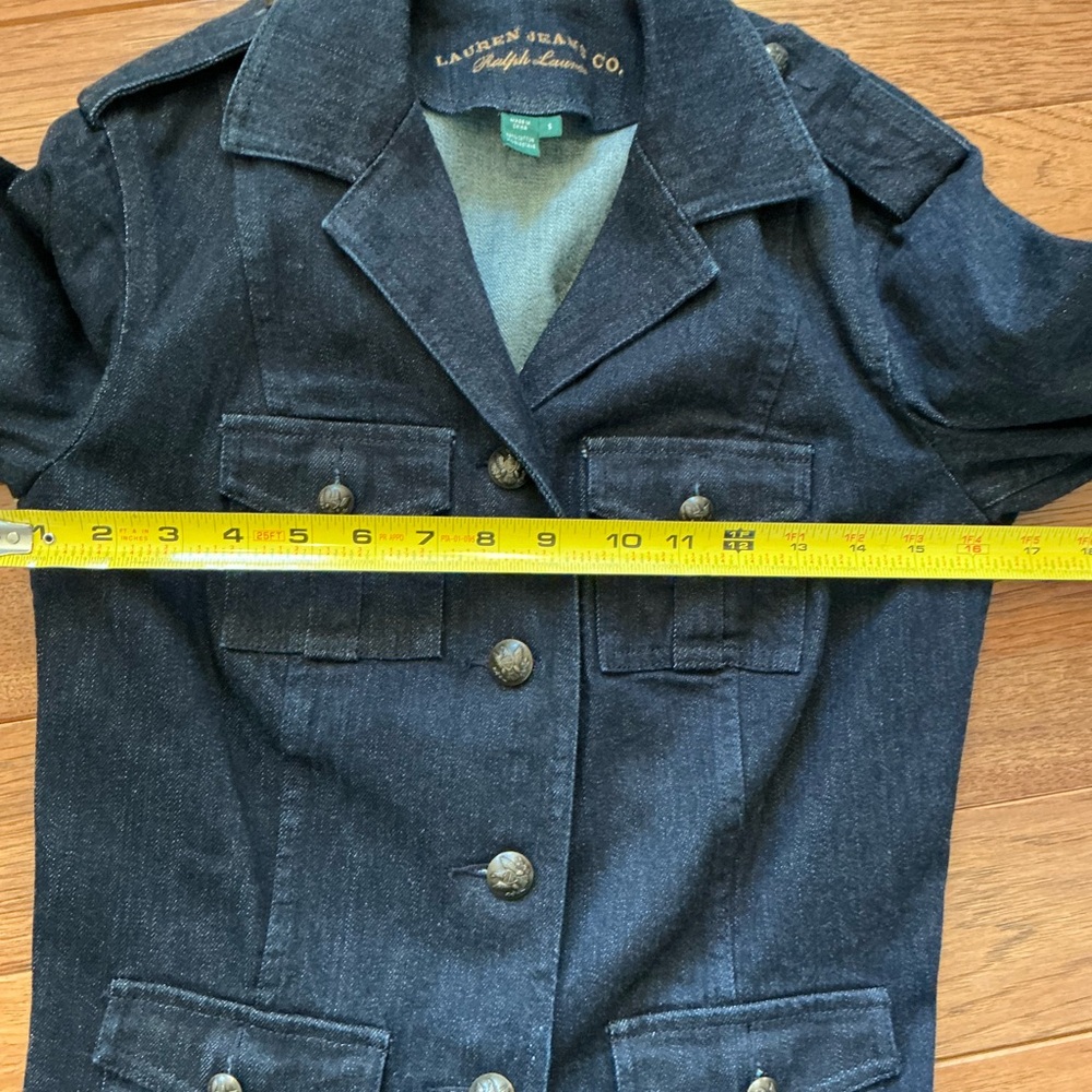 Lauren Jeans Co., Ralph Lauren Dark Denim Military Style Jacket, small - Picture 9 of 11
